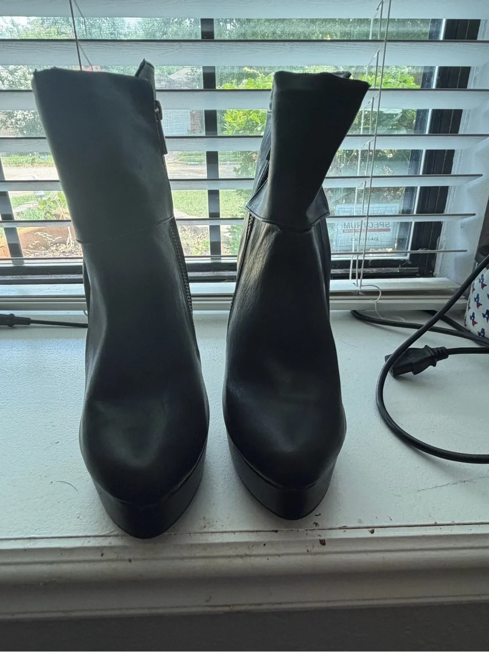 Women's Black High Heel Ankle Boots - Sleek Platform Stiletto